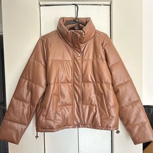 Hollister Faux Leather Puffer Jacket